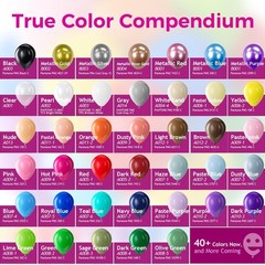 Assorted Rainbow Latex Balloons, 100 Pack 12 inch Round Helium Bright Color B…