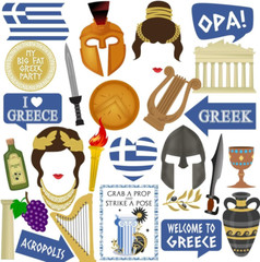 Greek Photo Booth Props, 29Pcs Ancient Greek Party Decorations, Ancient Greece
