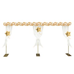 Gold Steel Freestanding Backdrop Stand Adjustable 1.5 × 3m To 3 × 6m For Wedding
