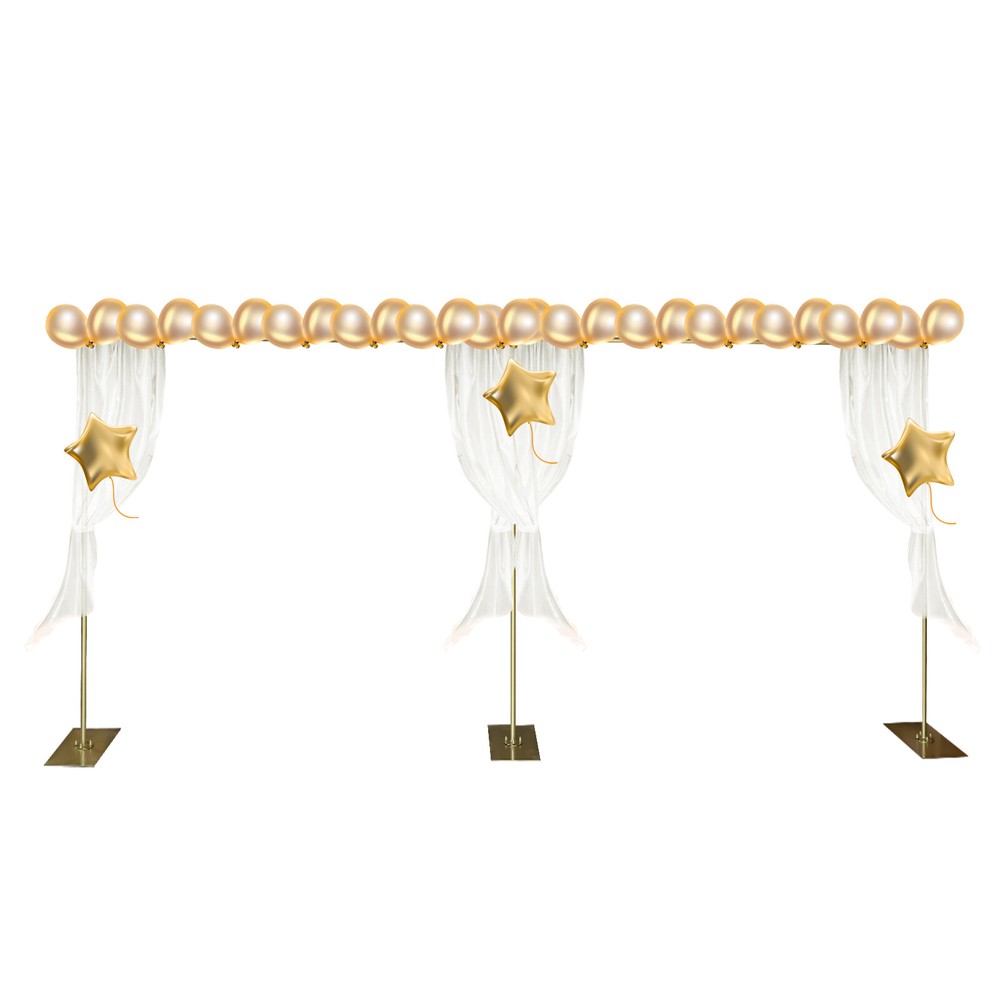 Modern Gold Steel Freestanding Rack Photography Backdrop Stand For Wedding Party
