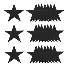 48 Pcs Black Stars Cutouts, 6 Inch Double Printed Paper Stars Cutout