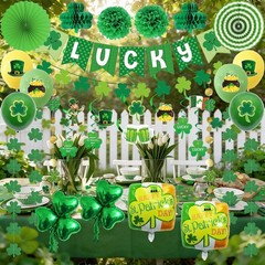 103 PCS St. Patrick’s Day Decorations Kit Party Supplies Set, Shamrock Hangin…