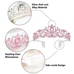 Birthday Princess Tiara and Sash Set for Women Birthday Wedding Party Costume