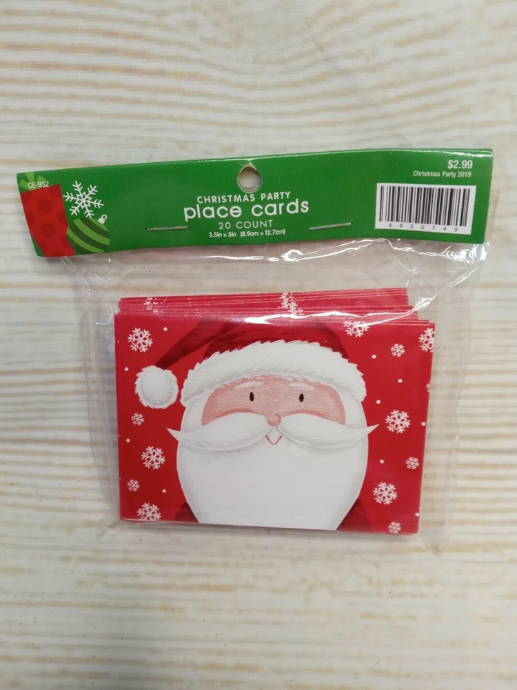 ~New! Place Cards Christmas Party Santa Claus 20 cnt Labels 3.5″ x 5″ Snowflakes