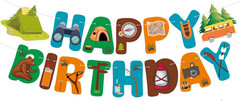 Camping Happy Birthday Banner Happy Camper Party Decorations Camper Garland for