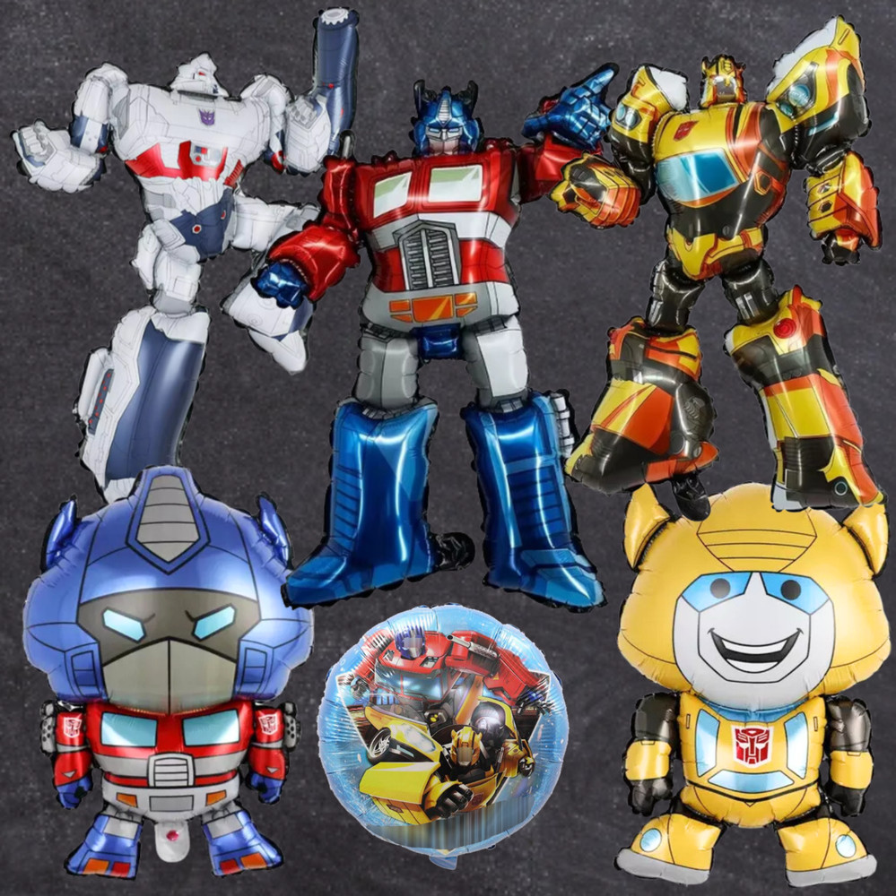 6 transformers foil balloon party happy birthday supplies decoration bumblebee