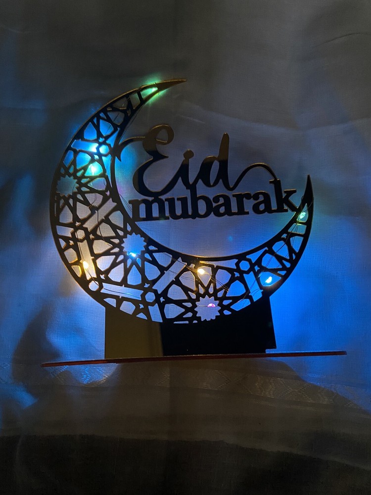 Eid Mubarak Decoration with Multicoloured Lights