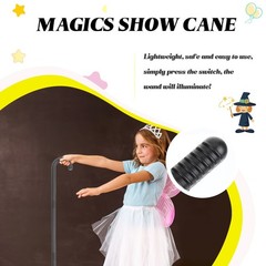 2Pcs Reusable Plastic Xmas Magician Crutch Wand Costume Accessory Black