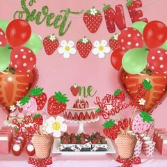 16 PCS Strawberry Sweet One Centerpiece Sticks Berry 1st Birthday Decor