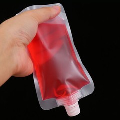 5-100pcs Clear Plastic Spouted Liquid Drink Bag Pouch Portable Liquid Container