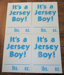 4 It’s A Jersey Boy Baby Birth Announcement Plastic Double Sided Sign Lot 12×16