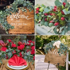 6 Pack Artificial Eucalyptus Garland Greenery Leaves Handmade 3D Silk Vines