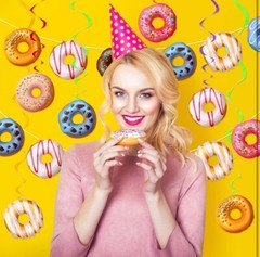 34 Pcs Donut Party Decorations Include 2 Pcs Donut Garland Banner and 32 Pcs …