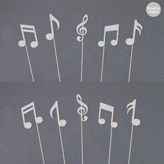 Silver Music Notes Centerpieces Party Decorations Event Home Decor 10 PCS