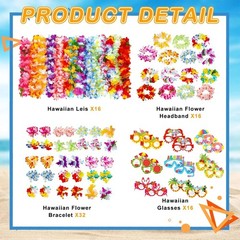 80 PCS Leis for Luau Party Decorations- Hawaiian Leis Bulk, Luau Party Glasse…