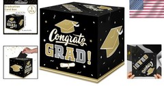 Sophisticated Black Gold Graduation Gift Card Box 2026 – Reusable & Chic