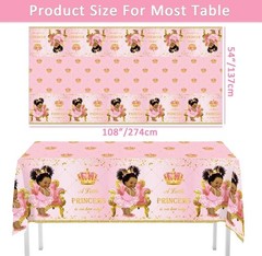 266pcs Royal Princess Baby Shower Decorations, Black Princess Baby Shower Suppli