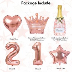 21st Birthday Decorations for Her – Rose Gold Party Supplies for Women Girls,…