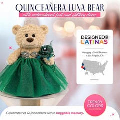 Large 20” Quinceañera Teddy Bear Centerpiece – Elegant Dress, Oversized Keeps…