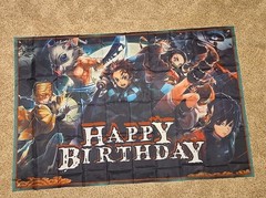 1Pcs Demon Slayer Backdrop Birthday Party Background Hanging Banner 3×5 Feet