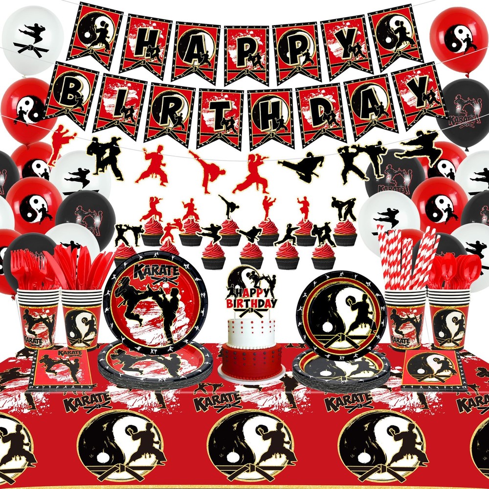 Obussgar Karate Birthday Party Decorations – Karate Party Supplies Includes
