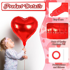 24 Globos De Aluminio Corazones Rojo 18 Inches Para San Valentín Mi Novia Mujer