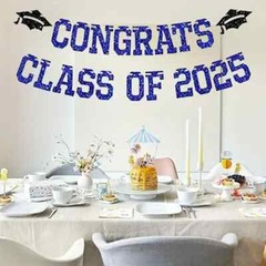 1pc, 2025 Graduation Vinyl Background Photo Frame and 1set Congrats Class