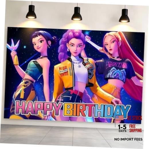 Cartoon Birthday Party Decorations,Happy Birthday Banner Backdrop for Birthday