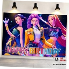 Cartoon Birthday Party Decorations,Happy Birthday Banner Backdrop for Birthday