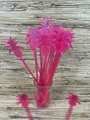 20 Pink Pineapple Swizzle Sticks 9.5″ tall Great 4 Adult Beverages Cocktail Tiki