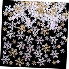 1600pcs Christmas Snowflakes Confetti, Golden Glitter Snowflakes Scatter