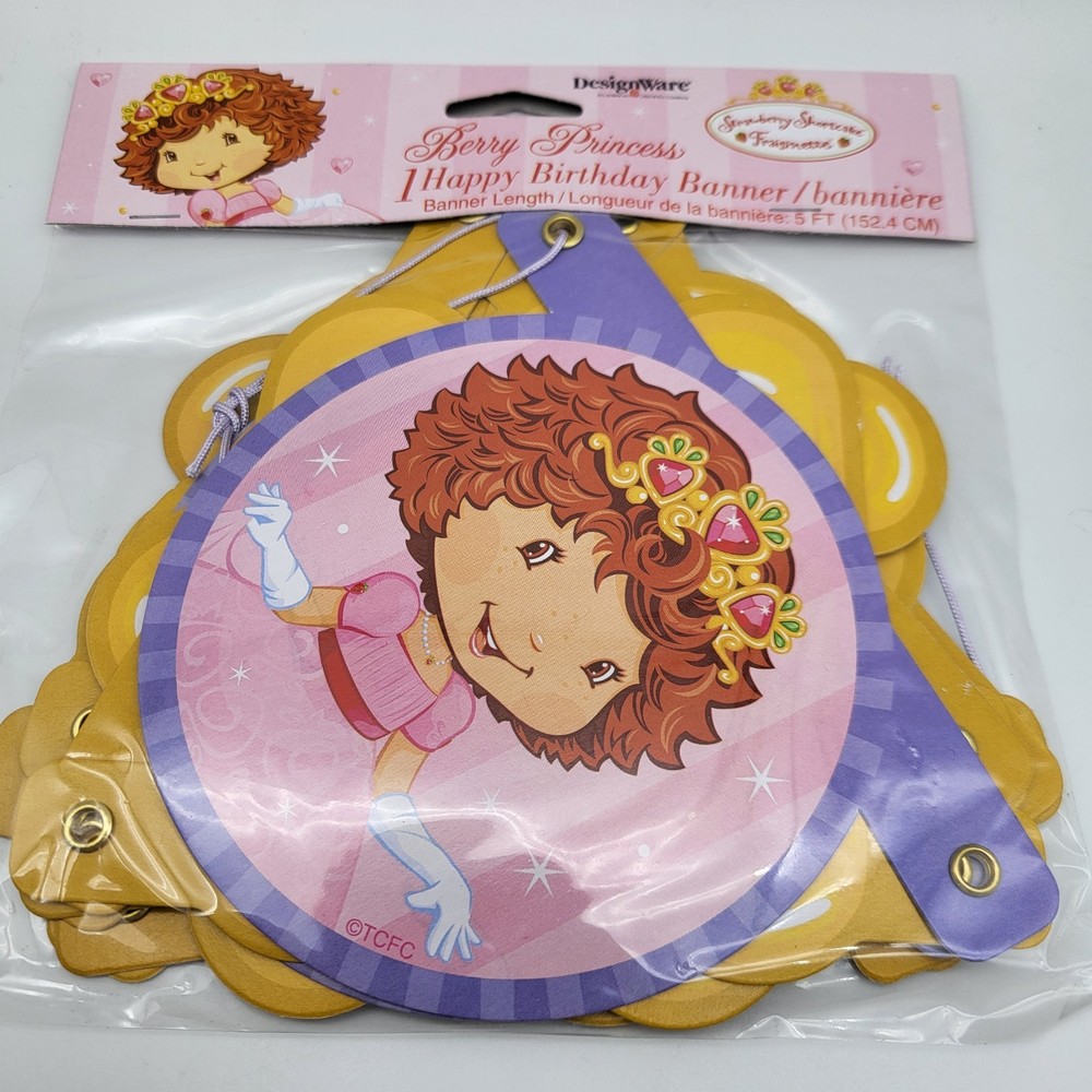 Strawberry Shortcake Happy Birthday Banner 2005 Berry Princess