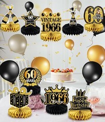 9Pcs 60th Birthday Decoration for Men Women60th Birthday Centerpieces for Tables