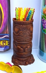 Tiki Bar Tray, Picks/Holder, Straws/Dispenser, Shot Glass Necklace, Tongs, Decor