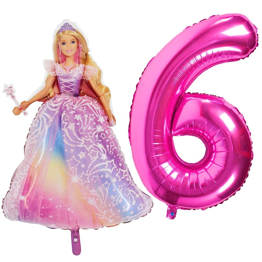 ® Foil Barbie Balloon Pack – 1 x 42″ Character Shape Balloon & 1 x 40″ Number…