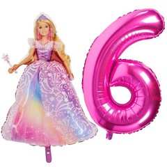 ® Foil Barbie Balloon Pack – 1 x 42″ Character Shape Balloon & 1 x 40″ Number…