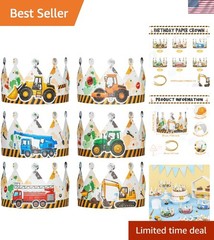 High-Quality Construction Party Hats – 12PCS for Ultimate Truck-Themed Parties