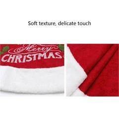 Merry Christmas Letter Print Red Christmas Tree Skirts Soft Thick Non-woven