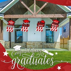 4 Sets Red Black and White Graduation Party Decorations 2024, Congrats Grad Clas