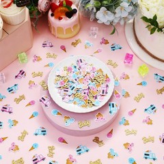 200 PCS Whats The Scoop Confetti Pink Blue Ice Cream Gender Reveal Decor