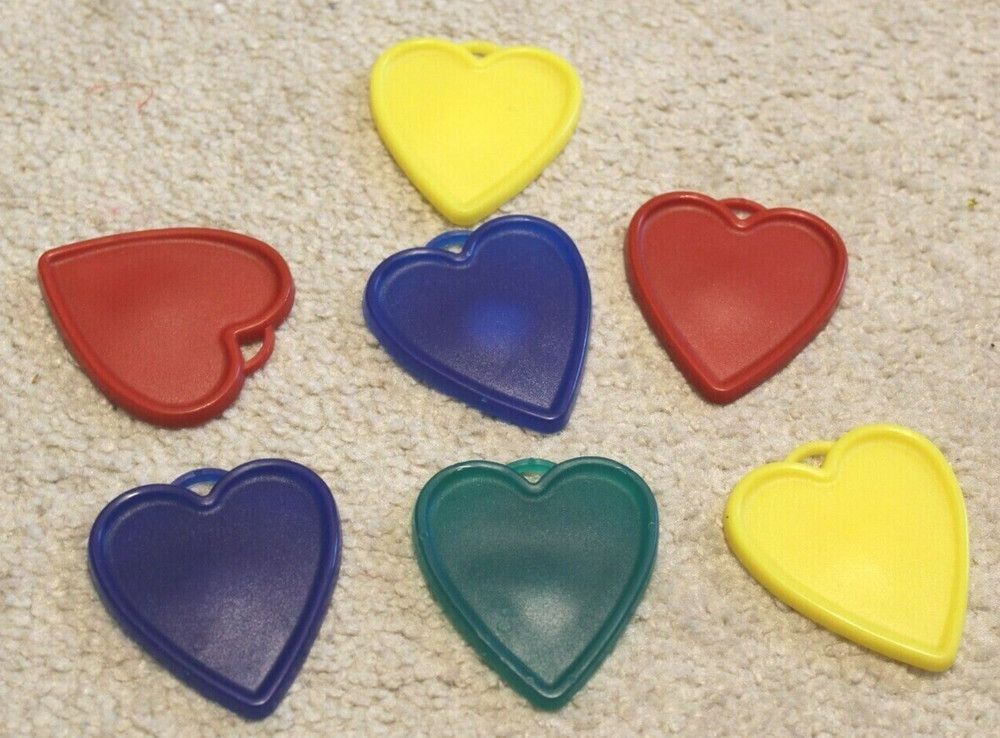 Plastic Heart-shaped Helium Balloon Weights Party Lot of 7 Multi-color
