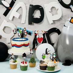 48 Piece Penguin Party Decorations – Happy Birthday Banner, Walking Penguin Ball