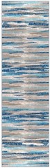 Modern Abstract Bedroom 2′ x 7′ (Runner), Blue Aqua/Beige Taupe Multi