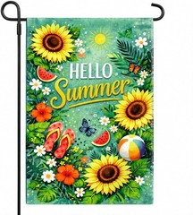 Compatible Sunflower Welcome Garden Flag Summer Yard Decor Polyester Outdoor
