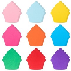 180 Pcs Colorful Cupcakes Paper Cutouts Glue Points Birthday Classroom Decor