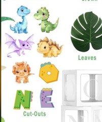 Baby’s One 1st First Birthday Dinosaur Decorations Dinosaur Birthday Crown Banne