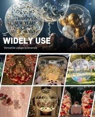 15PCS 20″/30″ Large Bubble Bobo Balloons set, Globos Burbuja De Pulgadas Tran…