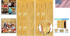 Glamorous Gold Tinsel Party Backdrops 3.3ft x 8.2ft – Perfect for All Occasions