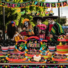 Fiesta Party Decorations Mexican Party Supplies Cinco De Mayo Tableware Plates