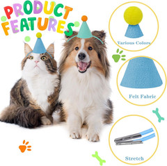 Mini Party Hats for Stuffed Animals Dolls Pets Birthday Cone Hats Assorted Pack